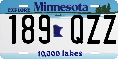MN license plate 189QZZ