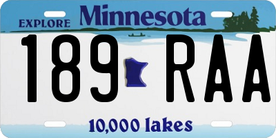 MN license plate 189RAA