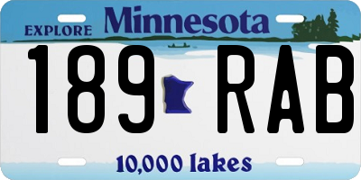 MN license plate 189RAB