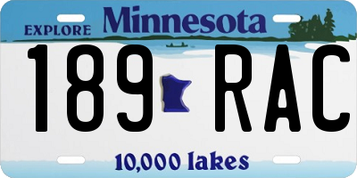 MN license plate 189RAC