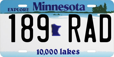 MN license plate 189RAD