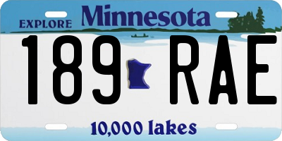 MN license plate 189RAE