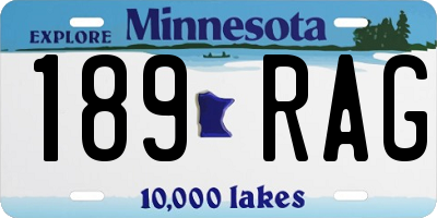 MN license plate 189RAG