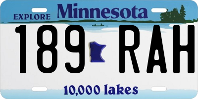 MN license plate 189RAH