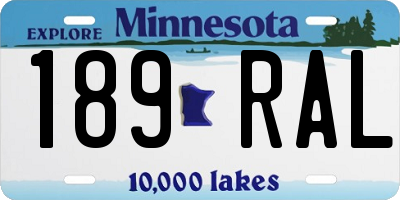 MN license plate 189RAL
