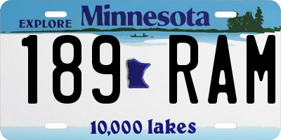 MN license plate 189RAM