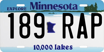 MN license plate 189RAP