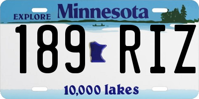 MN license plate 189RIZ