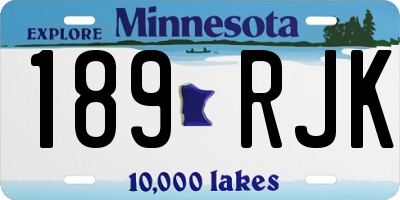 MN license plate 189RJK
