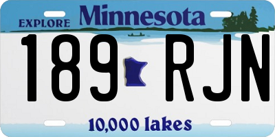 MN license plate 189RJN