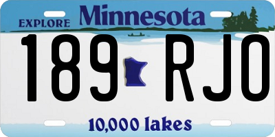 MN license plate 189RJO