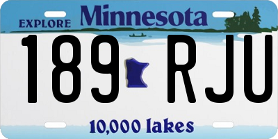 MN license plate 189RJU