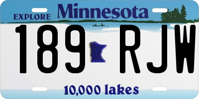 MN license plate 189RJW
