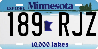 MN license plate 189RJZ