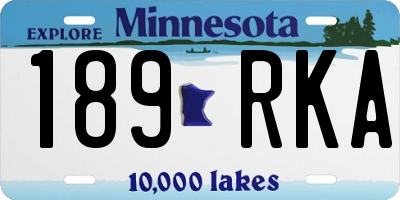 MN license plate 189RKA