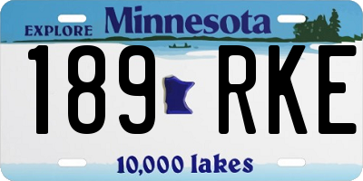 MN license plate 189RKE