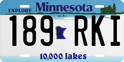 MN license plate 189RKI