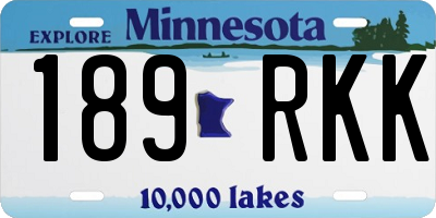 MN license plate 189RKK