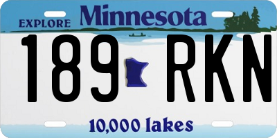 MN license plate 189RKN