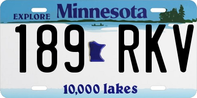 MN license plate 189RKV