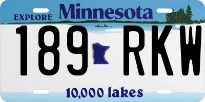 MN license plate 189RKW