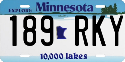 MN license plate 189RKY