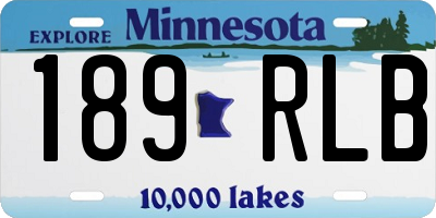 MN license plate 189RLB