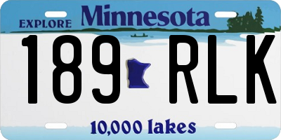 MN license plate 189RLK