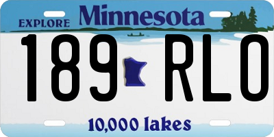 MN license plate 189RLO