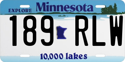 MN license plate 189RLW