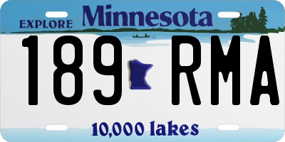 MN license plate 189RMA