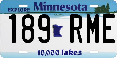 MN license plate 189RME