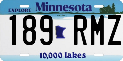 MN license plate 189RMZ