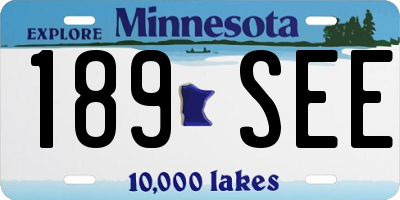 MN license plate 189SEE