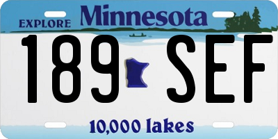 MN license plate 189SEF