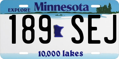 MN license plate 189SEJ