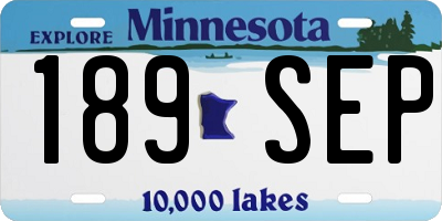 MN license plate 189SEP