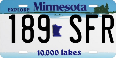 MN license plate 189SFR