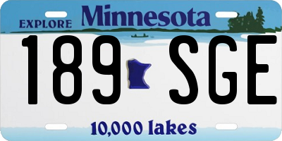 MN license plate 189SGE