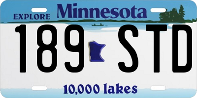 MN license plate 189STD