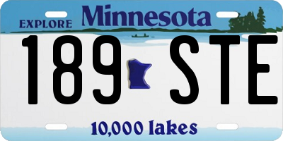 MN license plate 189STE