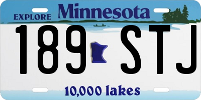 MN license plate 189STJ