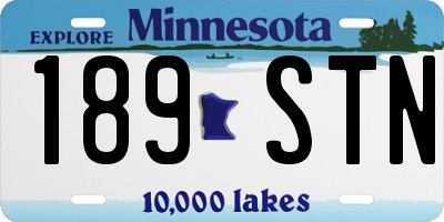 MN license plate 189STN