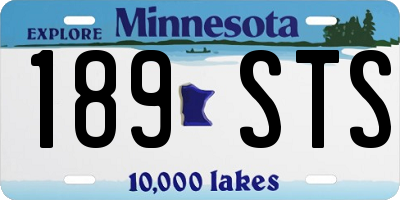 MN license plate 189STS