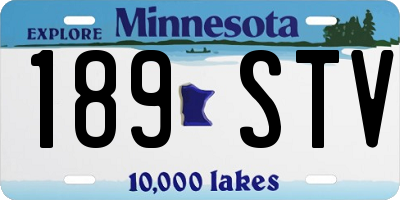 MN license plate 189STV