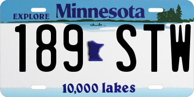 MN license plate 189STW