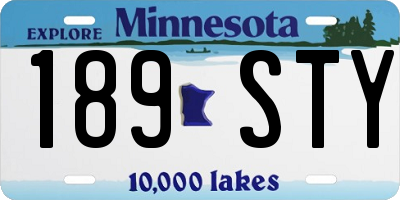 MN license plate 189STY