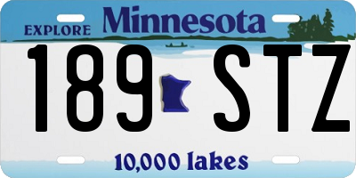 MN license plate 189STZ