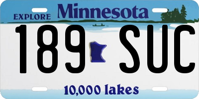 MN license plate 189SUC
