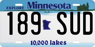 MN license plate 189SUD